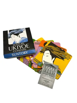 SUNTORY - Coaster Set - UKIYOE - Vintage Japan
