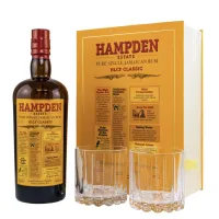 HAMPDEN HLCF Classic - Pure Single Jamaican Rum - Geschenkset mit 2 Gläsern 60% 0,7L